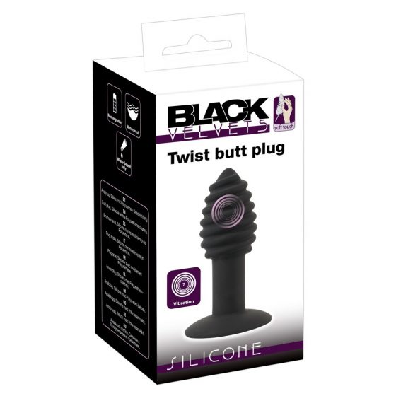 Black Velvet Twist - įkraunamas, silikoninis analinis vibratorius (juodas)