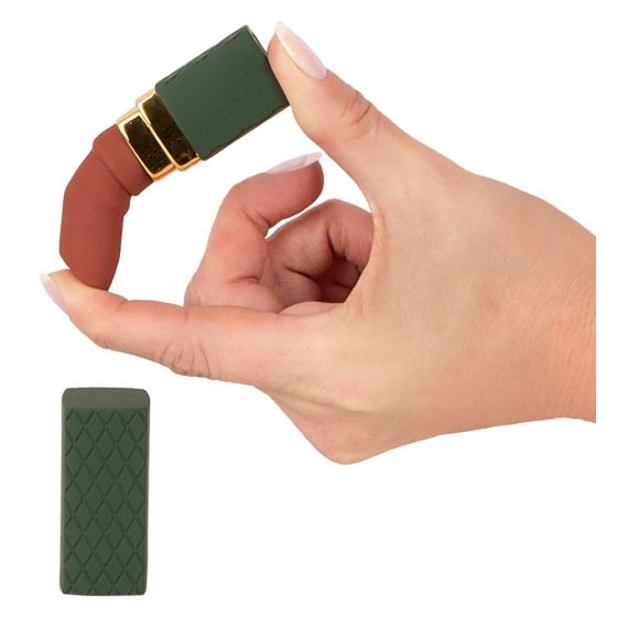Emerald Love - akumuliatorinis, vandeniui atsparus lūpdažio vibratorius (žalia-raudona)