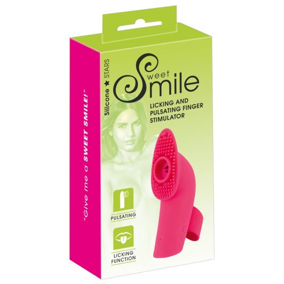 SMILE Licking - įkraunamas, liežuvis ir pulsuojantis piršto vibratorius (rožinis)