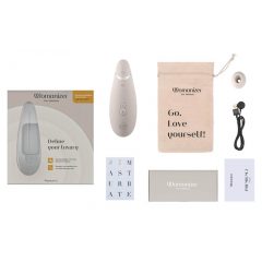   Womanizer Premium 2 - akumuliatorinis, oro bangų klitorio stimuliatorius (baltas)