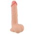 Nature Skin - dvigubo sluoksnio dildo su odos efektu - 19cm (natūrali spalva) 