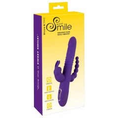  SMILE Triple - akumuliatorinis, trigubo veikimo, sukamasis-stūmovasis vibratorius (purpurinė)