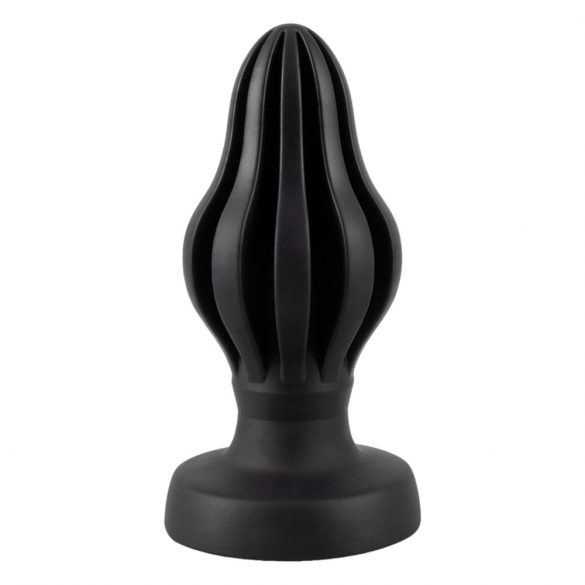 ANOS - ypač minkštas, rantuotas analinis dildo - 5cm (juodas) 