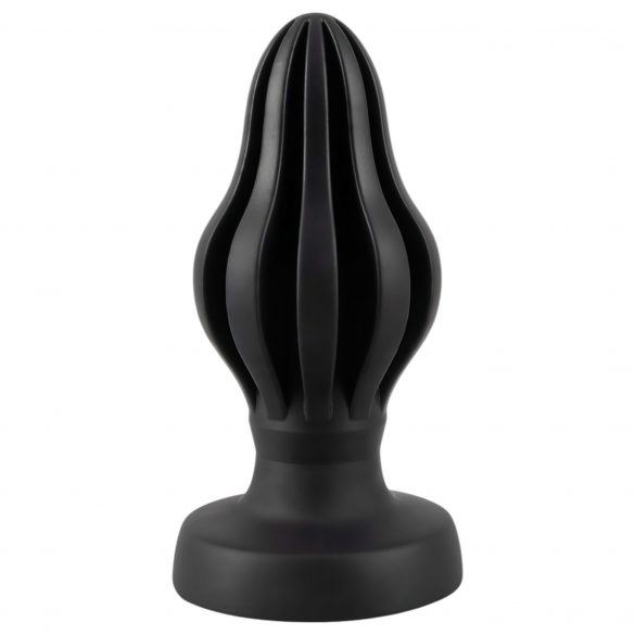 ANOS - ypač minkštas, rantuotas analinis dildo - 5cm (juodas) 