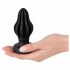 ANOS - ypač minkštas, rantuotas analinis dildo - 5cm (juodas) 