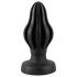 ANOS - briaunuotas minkštas analinis dildo - 7 cm (juodas)