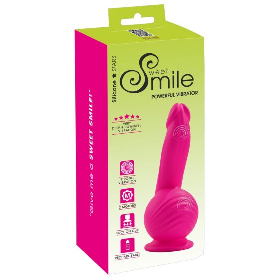 SMILE Powerful - akumuliatorinis, 2 variklių siurbtukas vibratorius (rožinis)