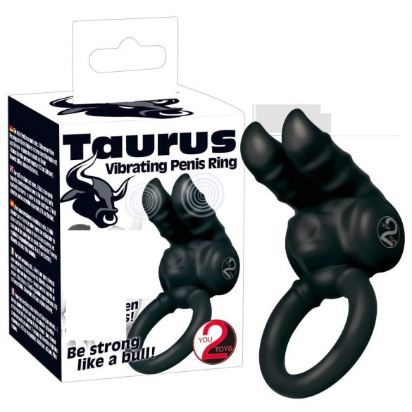 You2Toys - Taurus - dviejų variklių, vibruojantis penio žiedas (juodas) 