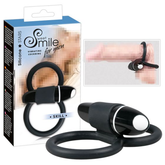 SMILE Skill - vibracinis penio ir sėklidžių žiedas (juodas)