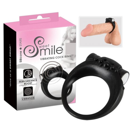 SMILE Stayer - vibracinis varpos žiedas (juodas)