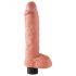 King Cock 10 lenkiamas, su kiaušinėliais, prisikrintantis vibratorius (25 cm) - natūralios spalvos 