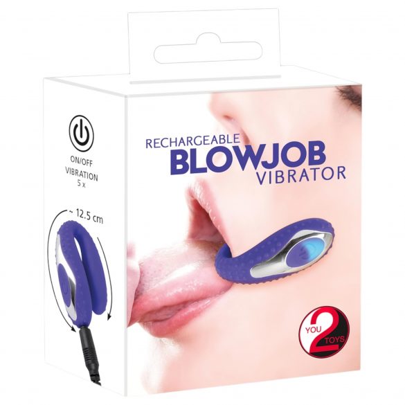 You2Toys - blowjob - įkraunamas silikoninis burnos vibratorius (violetinis) 