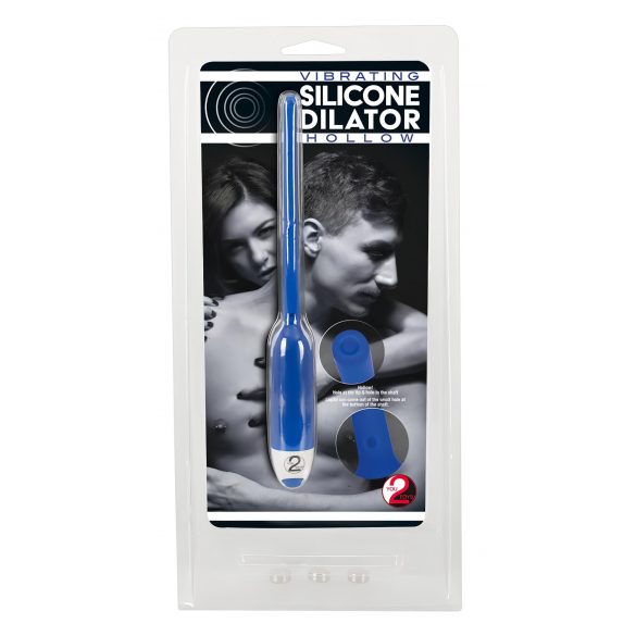 You2Toys - DILATOR - tuščiaviduris silikoninis šlaplės vibratorius - mėlynas (7mm) 