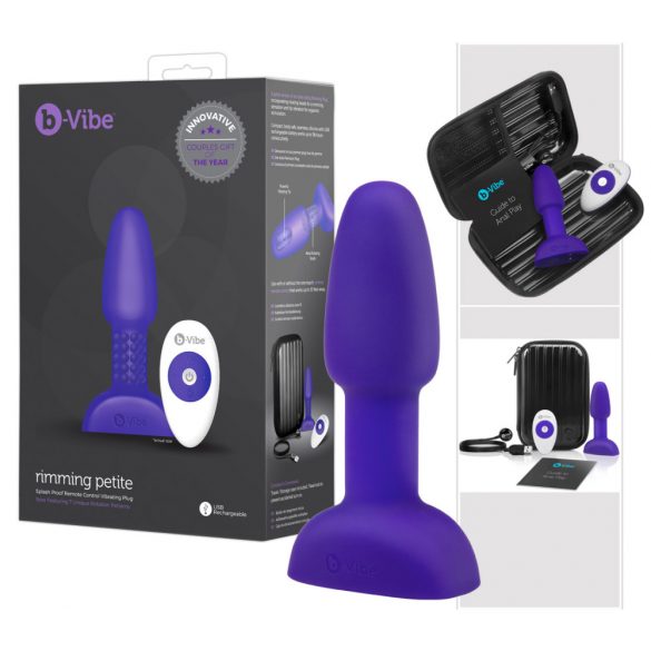 b-Vibe Rimming - sukimos analinis vibratorius su perlais (violetinis) 