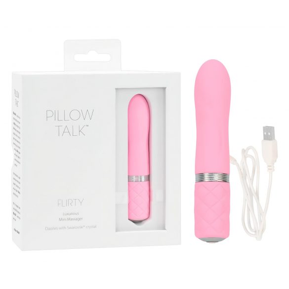 Pillow Talk Flirty - įkraunamas lazdelės formos vibratorius (rožinis) 