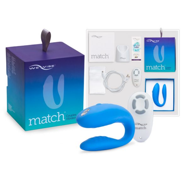We-Vibe Match - atsparus vandeniui, įkraunamas porų vibratorius (mėlynas)