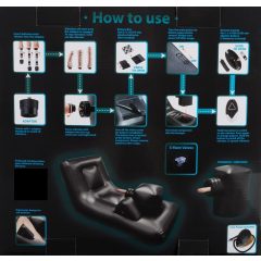   Dark Magic - pripučiamas sekso lova su vibracinėmis funkcijomis (juoda)