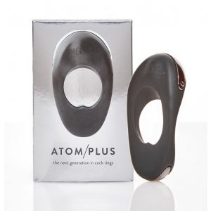 Atom Plus – dviguba-motorine, vibruojanti varpos žiedas (juodas)