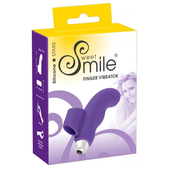 SMILE Pirštas - banguotas silikoninis pirštų vibratorius (violetinis) 