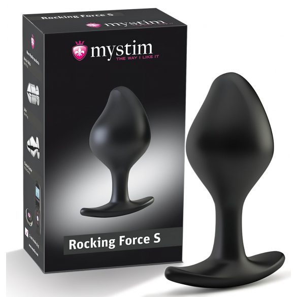 Mystim Rocking Force S - elektro kūgio dildo - mažas (juodas)