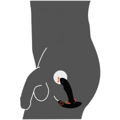   Rebel - akumuliatorinis prostatos masažuoklis su besisukančiomis karoliukais (juodas)