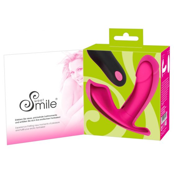 SMILE Panty - įkraunamas, radijo bangomis valdomas prisegamas vibratorius (rožinis)