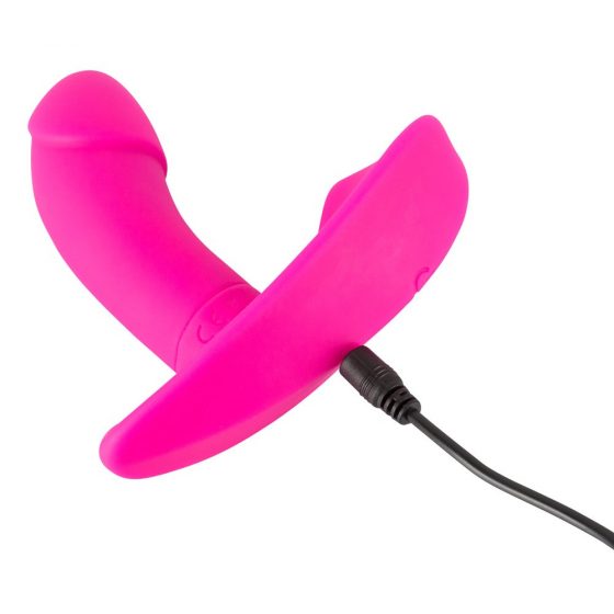 SMILE Panty - įkraunamas, radijo bangomis valdomas prisegamas vibratorius (rožinis)