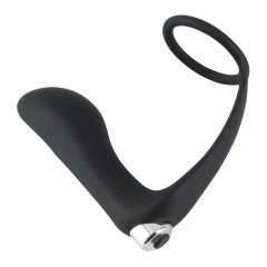   Black Velvet - įkraunama silikoninė analinė vibracija su varpos žiedu (juoda)