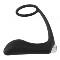   Black Velvet - įkraunama silikoninė analinė vibracija su varpos žiedu (juoda)