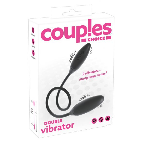 Couples Choice - įkraunamas dvigubas vibratorius (juodas) 