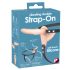 You2Toys - Strap-On - prisegamas dvigubas vibratorius (natūrali spalva)