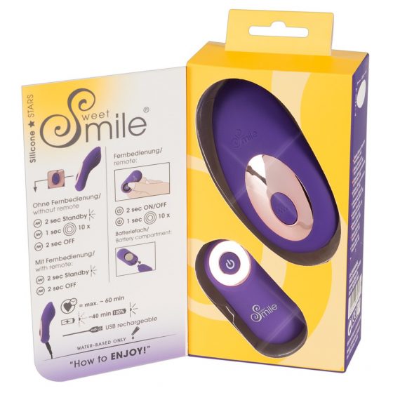SMILE Panty - akumuliatoriumi, radijo klitorio vibratorius (violetinė)