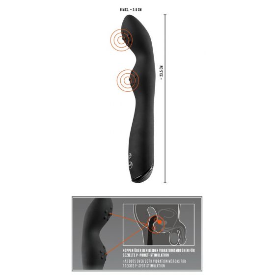 Rebel P-Spot - dviejų variklių prostatos vibratorius (juodas)