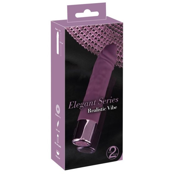 You2Toys Elegant Realistiškas - įkraunamas, atsparus vandeniui vibratorius (purpurinis)
