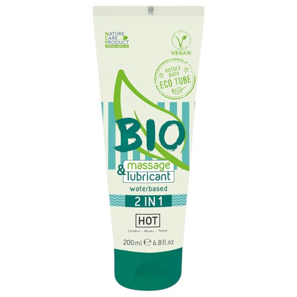 HOT Bio 2IN1 - vandens pagrindo lubrikantas ir masažo gelis (200 ml)