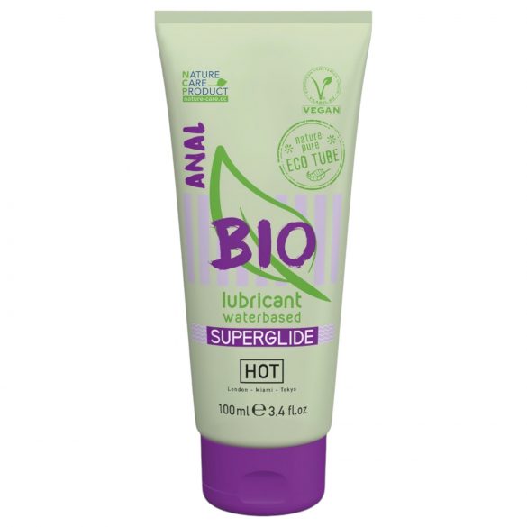 HOT BIO Superglide Anal - veganiškas vandens pagrindo analinis lubrikantas (100 ml)