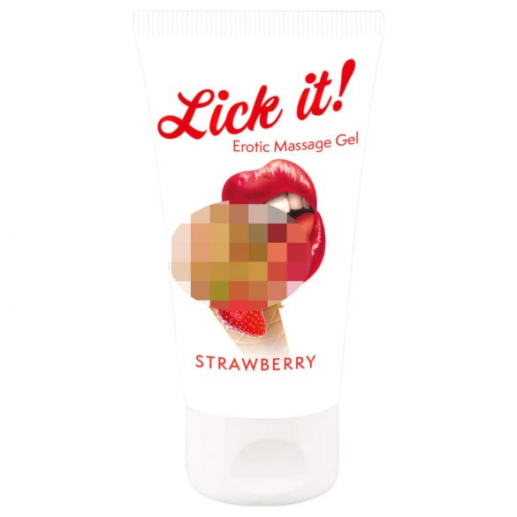 Lick it! - 2in1 valgomas lubrikantas - braškė (50ml) 