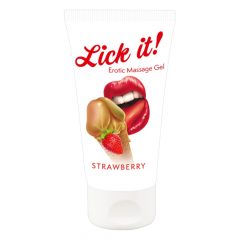 Lick it! - 2in1 valgomas lubrikantas - braškė (50ml)