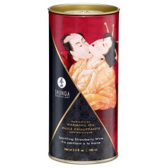   Shunga - šildantis masažo aliejus - šampano ir braškių kvapo (100 ml)