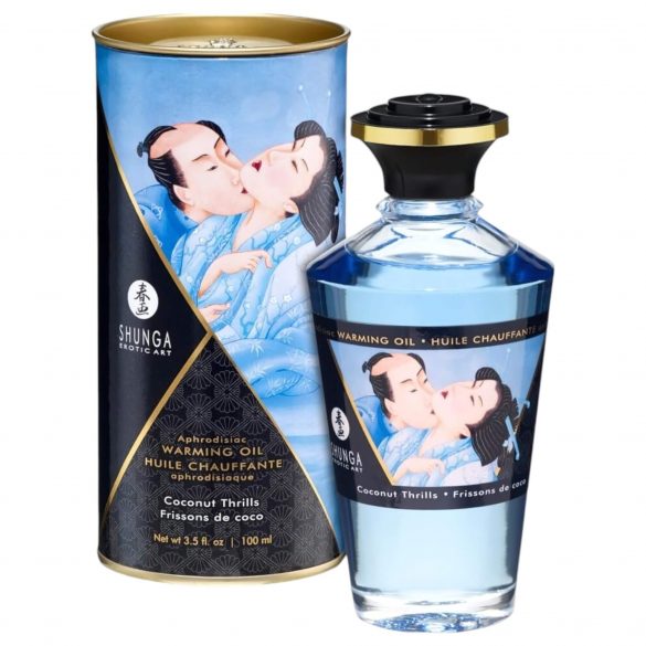 Shunga - šildantis masažo aliejus su kokosais (100ml) 