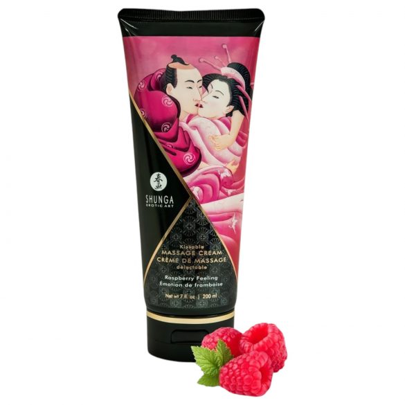 Shunga - masažo kremas su avietėmis (200ml) 