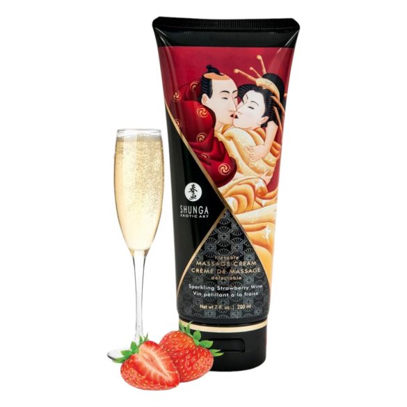 Shunga - masažo kremas su braškėmis (200ml) 