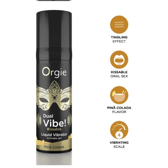 Orgie Dual Vibe! - skystas vibratorius - Pinã Colada (15 ml)