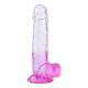 Sunfo - lipnus, realistiškas dildo su sėklidėmis - 22 cm (permatomi violetiniai) 