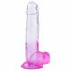 Sunfo - lipnus, realistiškas dildo su sėklidėmis - 22 cm (permatomi violetiniai) 