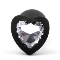   Sunfo - silikoninis analinis kaiščio širdies formos akmeniu (juoda-balta)