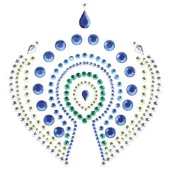   Žėrintys deimantai intymus papuošalų rinkinys - 3 dalių (žalia-mėlyna)