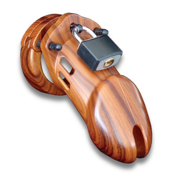 CB-6000 - Luxury Penis Cage with Lock (Wood)