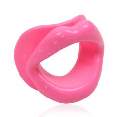 Ida Leather - atviras silikoninis burnos kaištis (rožinis)