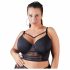 Cottelli Plus Size - petnešėlėmis ir nėriniais puošta liemenėlė (juoda)  - 95D